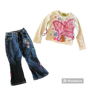 Kids Butterfly Matching Set - Pink and Blue